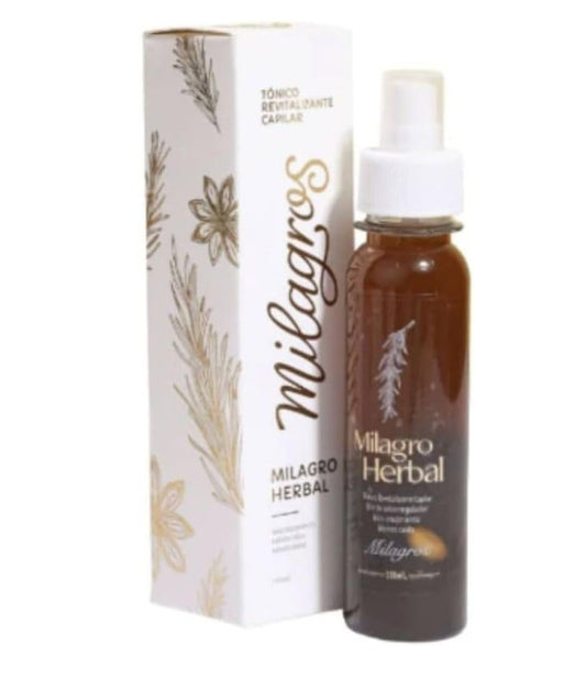 Generic Tónico Milagro Herbal Formula anticaida, crecimiento capilar | Tonico Capilar | seborregulador revitalizante 3.71 oz, Brown Clear