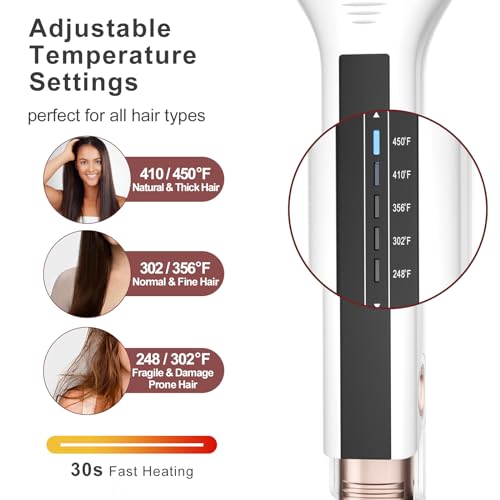 Wet to Straight Hair Straightener - 2.25 Inch Flat Iron with Steam - White