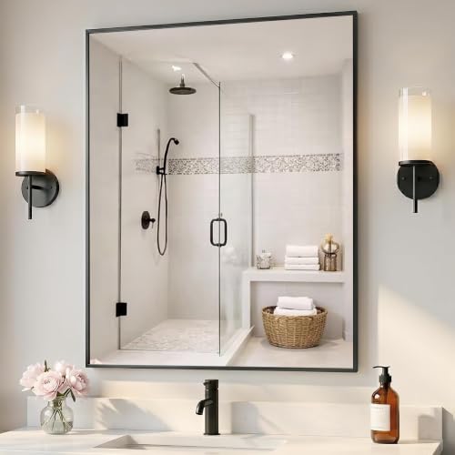30x36 Inch Matte Black Rectangular Bathroom Vanity Mirror - Variation of THIS listing