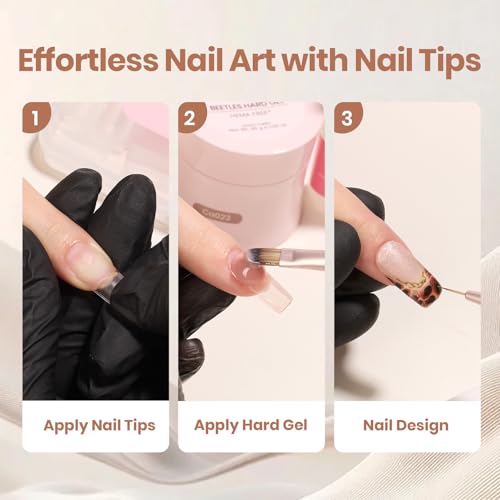 Beetles Hard Gel Nail Extension Kit with Tips & Sculpting Tools, HEMA-Free
