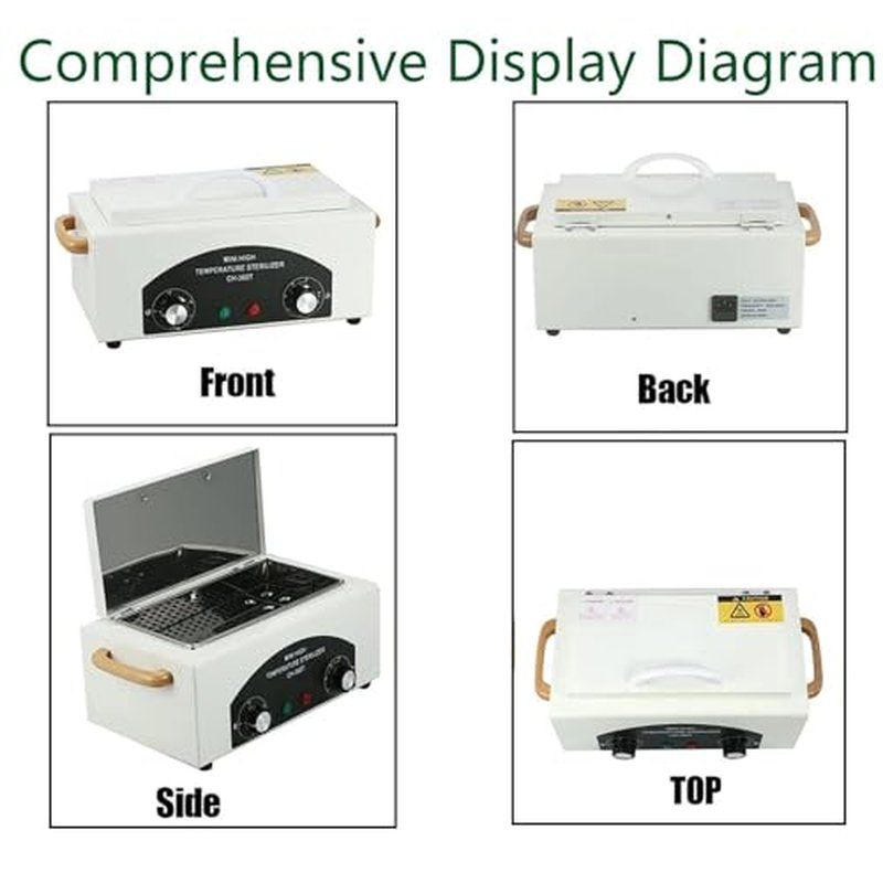 1.5L Autoclave Sterilizers,High Temperature Nail Tool Sterilizer Metal Tool Cleaning Box,Sanitizing Box for Nail Tools with Timer Dry Heat Sterilizer Cabinet Equipment