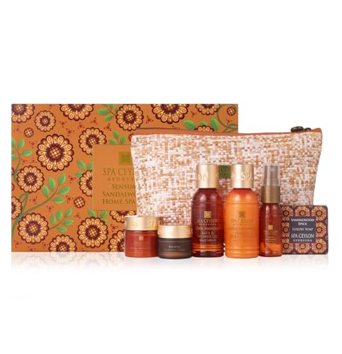 Sandalwood Home Spa Set with Body Lotion & Candle - Organic & Vegan