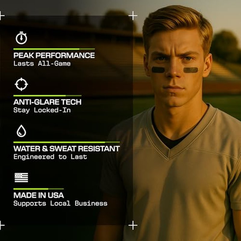 Eye Black by DRIP Over Skill, Made with Natural Ingredients, 2 Pack, Carry Clip & DRIP Band, Skin-Safe Sports Face Paint, Repels Sweat, Anti-Glare for Baseball, Football, Softball, Lacrosse