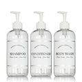 Artanis Home Refillable Shampoo & Conditioner Bottles with White Pumps - 16 oz (3 Pack)