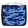 Blue Camouflage Hanging Toiletry Bag Waterproof Makeup Cosmetic Bag Travel Bag Organizer for Accessories Shampoo Full Sized Container Travel-Essentials Toiletry Bag