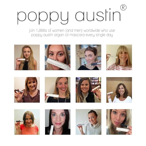 Poppy Austin Mascara 9g - Lash Mascara - Organic, Paraben-Free, Vegan, Cruelty-Free, Hypoallergenic - Lengthening & Volumizing with Argan Oil, Natural - Blue
