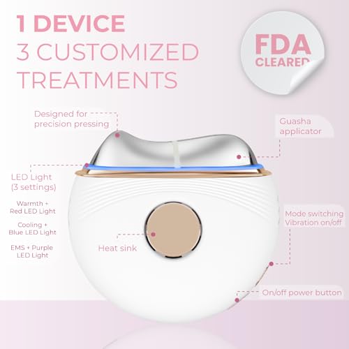 Electric Gua Sha Facial Massager with LED Light & Heat Cold Therapy - Anti-Aging & Sculpting Tool