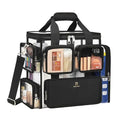 Relavel Large Clear Makeup Bags, Professional Makeup Artist Kit Set Bag with Removable Dividers, Travel Cosmetic Organizer Hairstylist Traveling Bag Transparent PVC Work Tote Bag Duffle Bag for Women