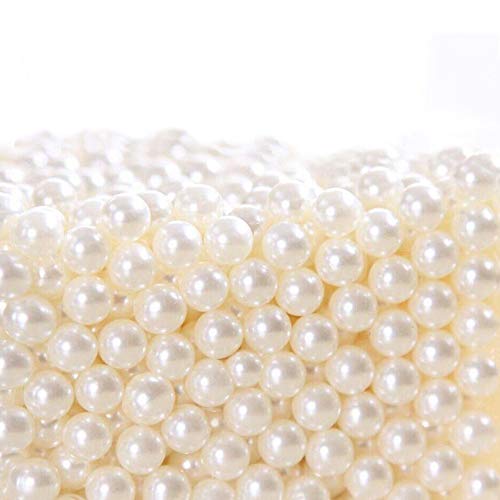 Makeup Beads for Brushes, Art Faux Pearls, HBlife 1100-Piece Round Pearl Beads to Hold Makeup Brush, Lipstick, Mascara, Eyeliner, 8mm (Beige)