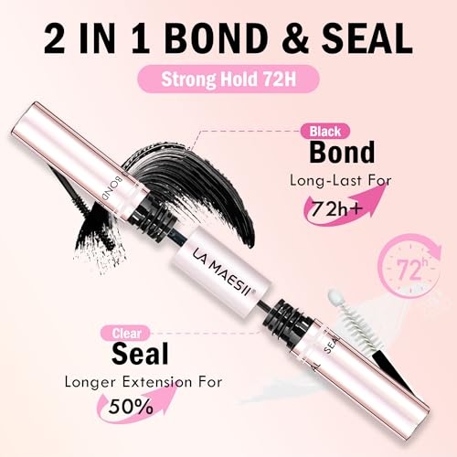 La Maesii Lash Bond & Seal Pack 2 - 2-in-1 Eyelash Glue & Sealer 10ml x2