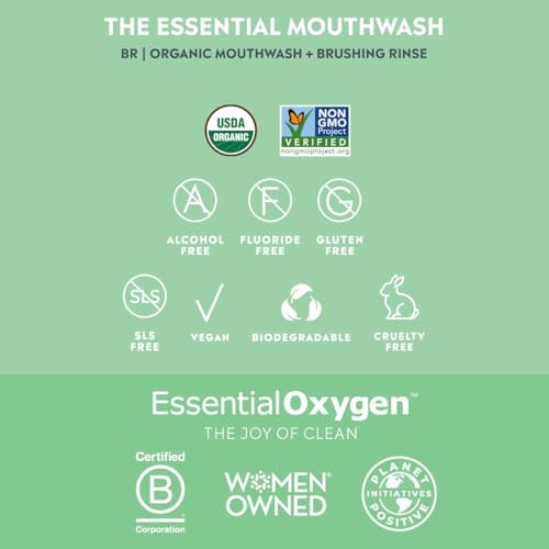 Peppermint Organic Mouthwash - All Natural & Fresh Breath, 32 Fl Oz