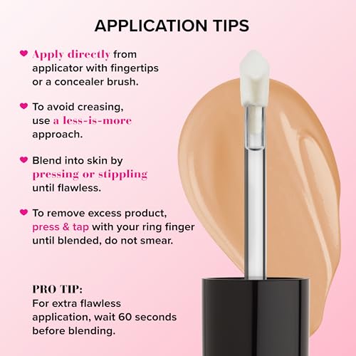 Full-Coverage Hydrating Concealer with Hyaluronic Acid & Coconut Water - Natural Finish, 0.45 Fl Oz