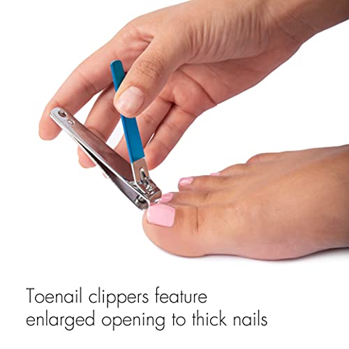 TRIM Azure Collection Clipper Set ? Precision-Ground Cutting Edges for Clean, Even Cuts ? Convenient and Easy to Use ? Perfect for at-Home Manicures and Pedicures ? Carbon Steel