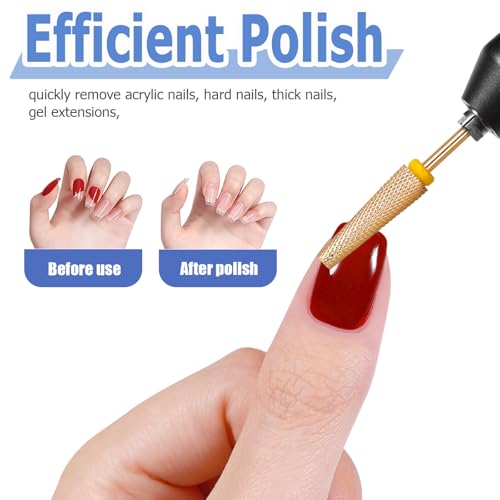 Long 5-in-1 Nail Drill Bits Set - Tapered Carbide Efile Bits for Manicure & Pedicure