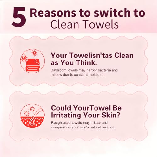 Disposable Face Towels 10"x12", 60 Count, Ultra Soft Plant-Based Dry Wipes, Thick Facial Towelettes for Sensitive Skin, Makeup Removal & Daily Skincare