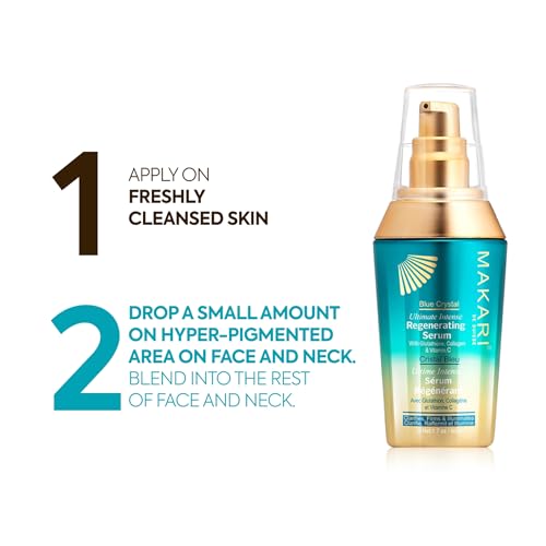 Makari Ultimate Intense Blue Crystal Regenerating Serum (50 ml) | Hydrating & Brightening-Inspired Serum for Face & Body | Skin Care with Glutathione, Collagen & Vitamin C