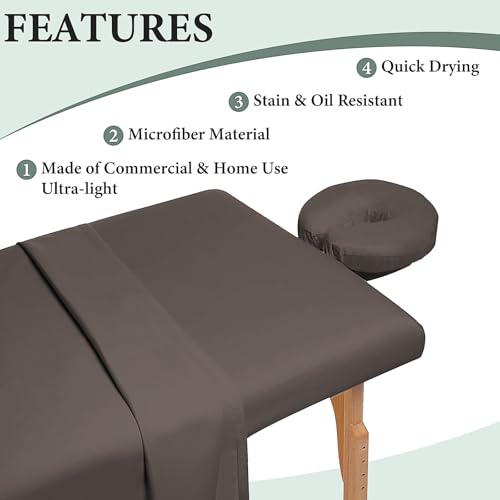 18-Piece Microfiber Massage Table Sheets Set with Face Rest Covers - Multicolor