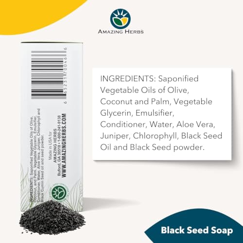 Aloe Vera Black Seed Bar Soap - 100% Pure Herbal Facial & Body Cleanser - 4.25 Oz