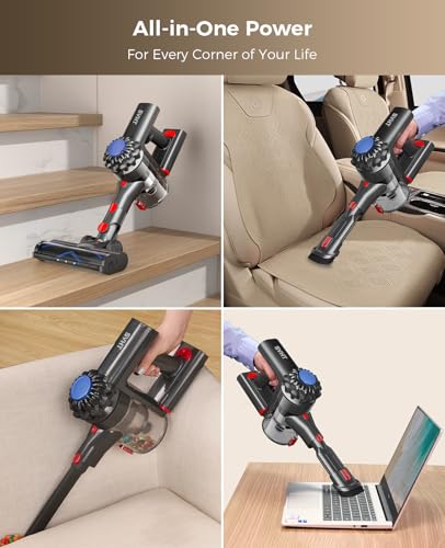 Cordless Stick Vacuum Cleaner 500W 45KPa Blue - Powerful Home Cleaning