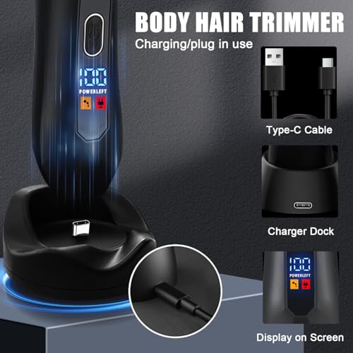 Men's Waterproof 4-in-1 Body & Ball Hair Trimmer with Ceramic Blades