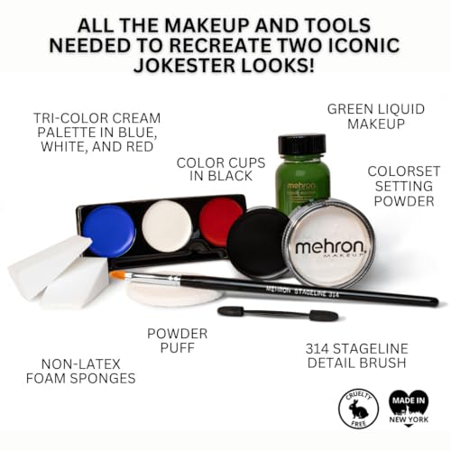 Mehron Makeup Jokester Character Kit - Zombie, Halloween & Cosplay Makeup Set