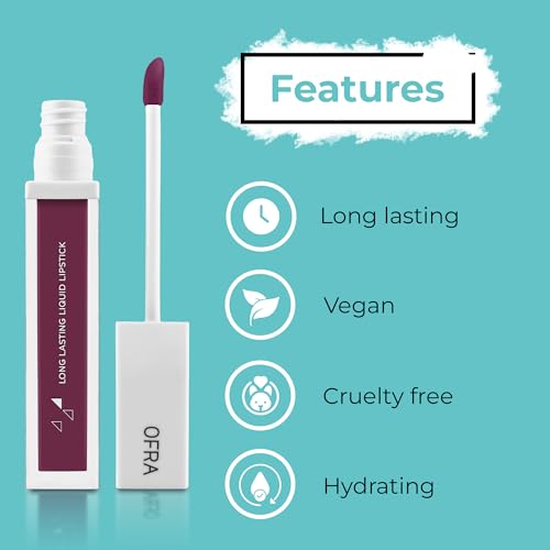 Ofra Velvet Matte Liquid Lipstick Mauve Pink Nude - Long-Lasting Lip Color