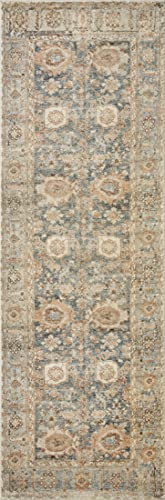 Loloi Margot Ocean/Spice 2'6" x 11'6" Runner Rug - Vintage Moroccan Style