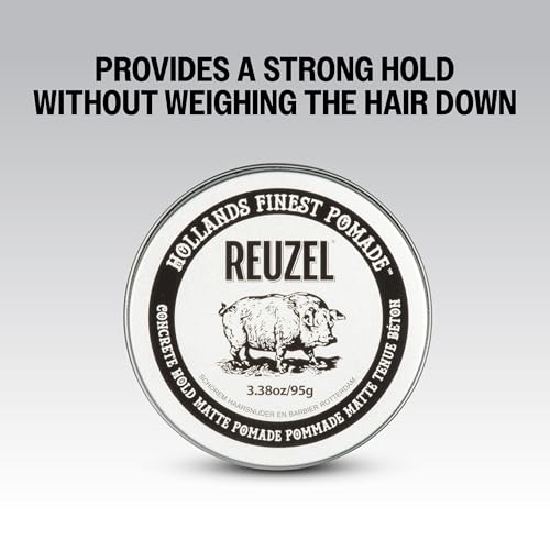 REUZEL Extreme Hold Matte Pomade, Strongest All Day Hold, Water Soluble Styling, No Shine & Flake Free, Easy To Wash Out, For and Hairstyles