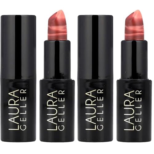 LAURA GELLER NEW YORK Italian Marble Sheer Lipstick - Honey Bun - Hydrating & Lightweight - Vitamin E & Caster Seed Oil - Cream Finish (Pack of 2)