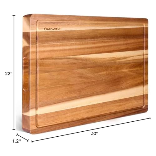 OAKSWARE 30 x 22 Inch Extra Large Acacia Wooden Cutting Board for Kitchen
