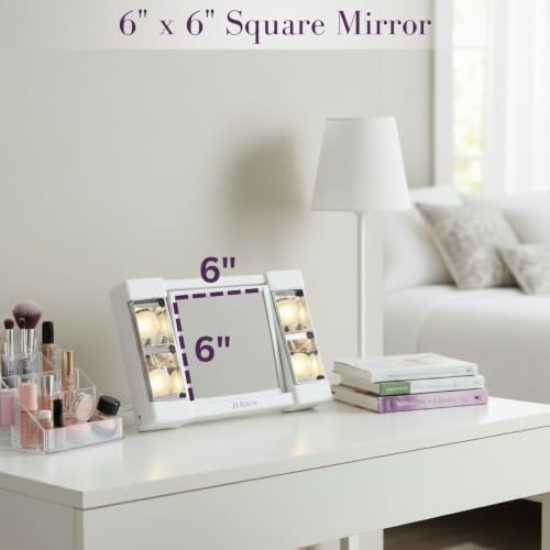 Lighted Makeup Mirror with 3X Magnification - White Vanity Mirror for Beauty & Grooming