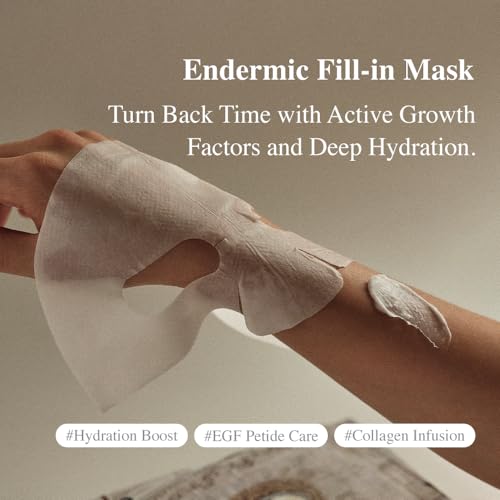 Endermic EGF Fill-in Cream Sheet Mask ? Intensive Hydrating Cream Mask Sheet with EGF & FGF for Firm Feel, Moisture Balance & Radiant Skin (14g x 5 sheets)