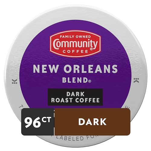 Community Coffee New Orleans Blend Coffee Pods - Dark Roast, 96 Count, Keurig Compatible