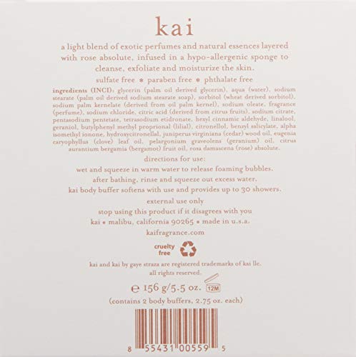 Kai Body Buffer Exfoliating Bath Sponge Duo with Built-In Body Wash