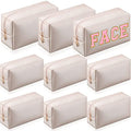 Makeup Bags Bulk 9 Pcs Toiletry Organizer Waterproof Ivory White