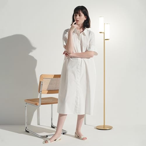 Brightech Gemini Dimmable Floor Lamp - Brass Tall Tree Style for Living Room & Bedroom