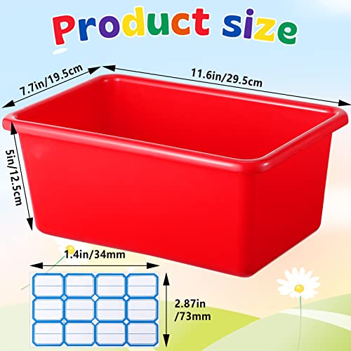 Classroom Storage Bins Set of 24 - Colorful Plastic Cubby Organizers 11.5 x 7.5 x 5 Inch