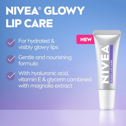 Vegan Lip Balm with Hyaluronic Acid & Vitamin E - Moisturizing & Glowy Lips, Pack of 6
