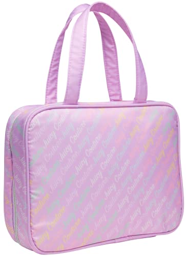 Lavender Juicy Couture Makeup & Toiletry Bag for Travel - Pink Logo