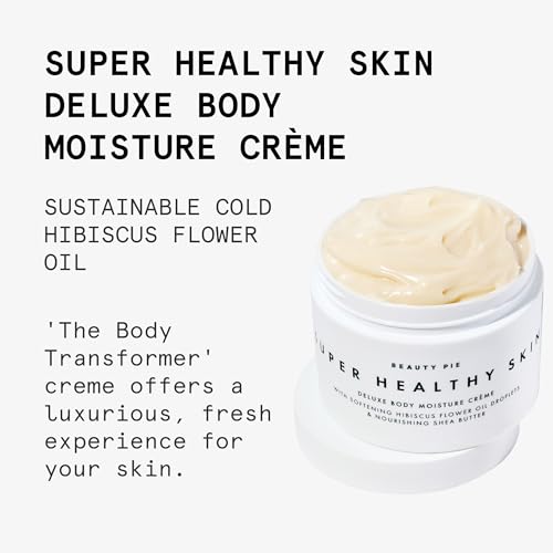 Beauty Pie Super Healthy Skin Deluxe Body Cr?me ? Rich Hydration Body Butter with Cold-Pressed Hibiscus Oil, Hyaluronic Acid & Vitamin E ? 8.45oz Nourishing Body Moisturizer for Dry & Mature Skin