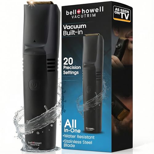 Bell+Howell Vacutrim Cordless Beard Trimmer with Vacuum & 20 Settings