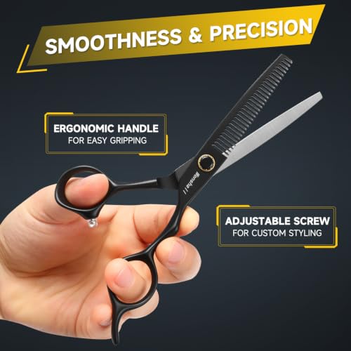 Wenshall 6 Inch Black Hair Thinning Scissors for Salon & Home