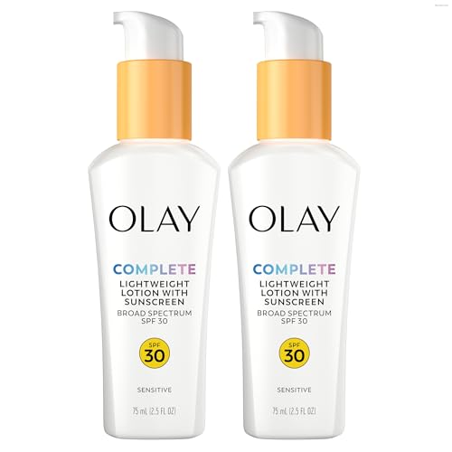 Olay Face Moisturizer with SPF 30 - Fragrance-Free, Sensitive Skin, 2.5 Oz Pack of 2