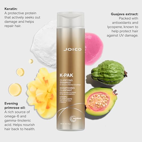 Joico K-PAK Daily Clarifying Shampoo to Remove Chlorine & Buildup | For Damaged Hair | Repair & Prevent Breakage | Boost Shine | With Keratin & Guajava Fruit Extract