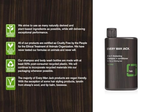 2-in-1 Thickening Shampoo and Conditioner Set with Coconut Aloe Tea Tree Oil