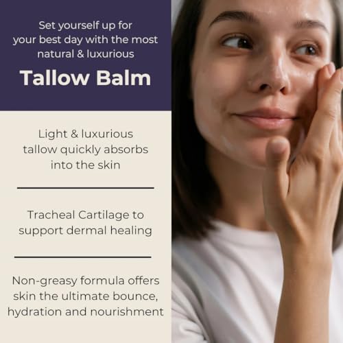 Birthright Grass-Fed Beef Tallow Face Moisturizer with Collagen – 2 oz