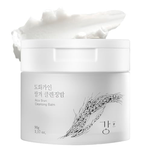 Korean Cleansing Balm with Rice Scent - Milky Sherbet Texture, Waterproof Makeup Remover, Includes Mini Spatula