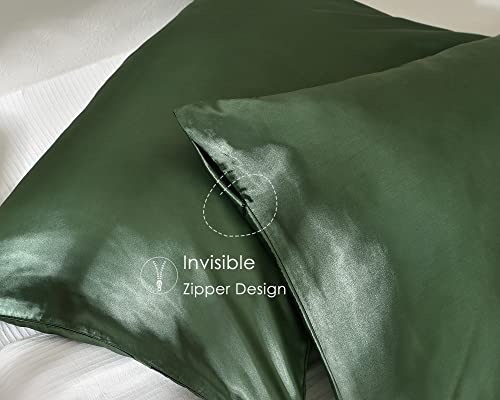 Queen Satin Pillowcase Set of 2 - Hair & Skin Protection, Sage