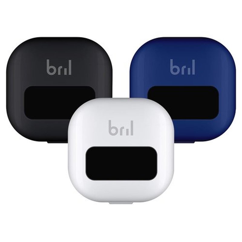 Bril UV-C Toothbrush Cleaner, Portable Brush Cover, Holder, and Travel Case for Any Size Toothbrush, White, Black, Navy (3 Pack)