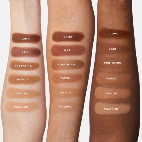 Saie SuperSuede Radiant Baked Bronzer - Amalfi (Light to Medium) - Hydrating, Long-Lasting, Vegan Face Bronzer with Squalane + Jojoba